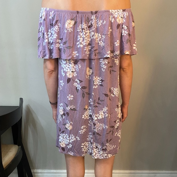 Purple Floral Midi Dress - Picture 2 of 4